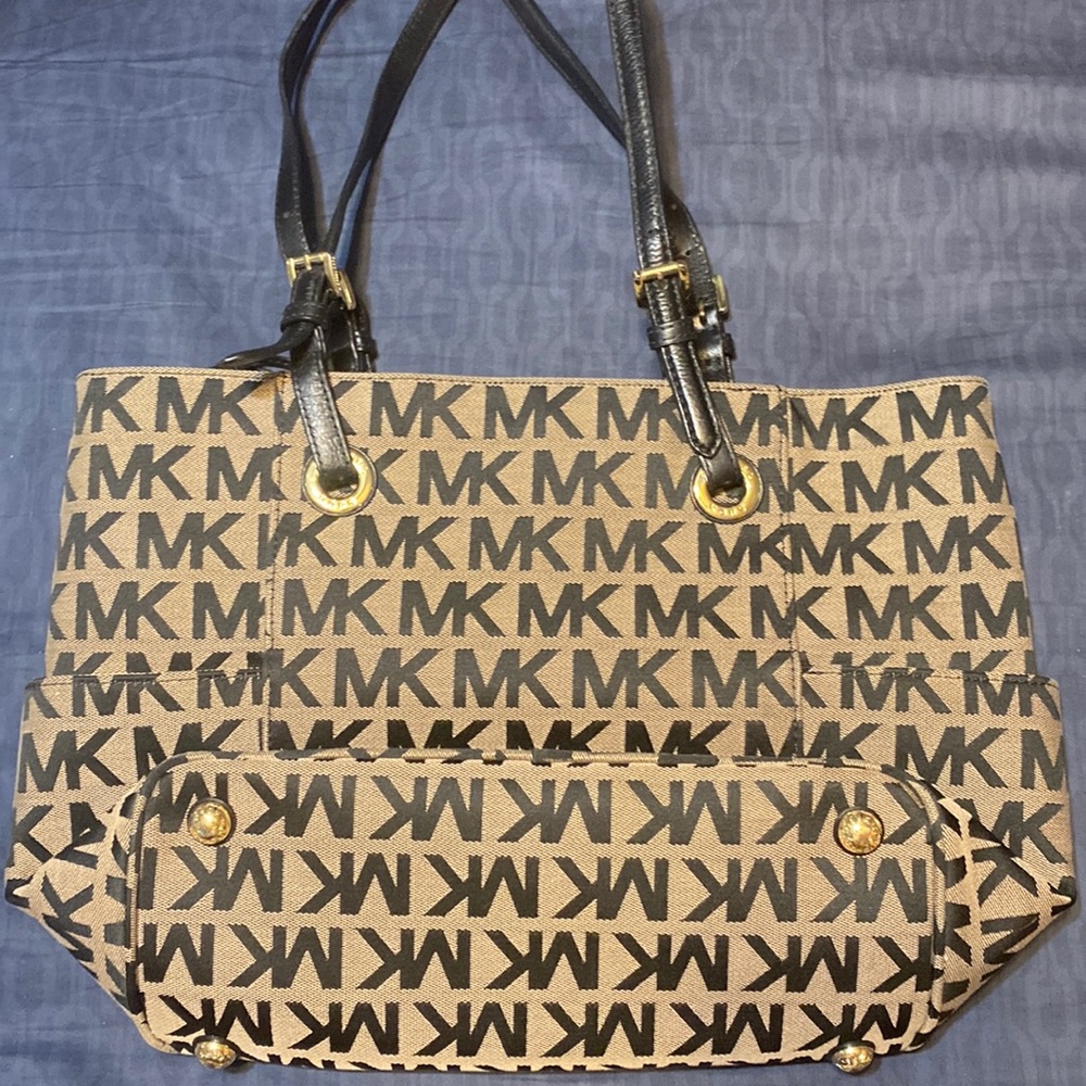 unused michael kors black and brown tote